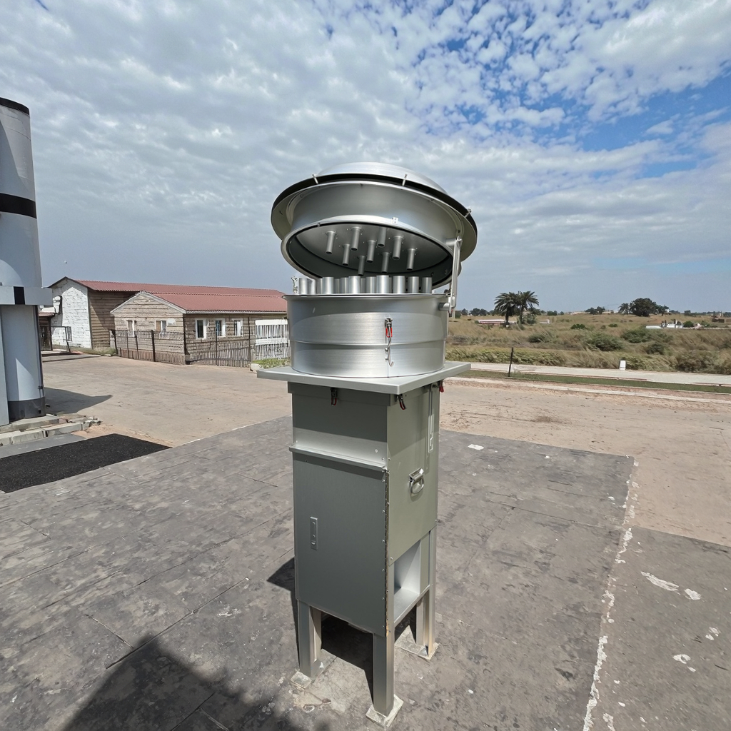 High volume air sampler flow calibration setup showing orifice transfer standard connected to sampler inlet with manometer and water column